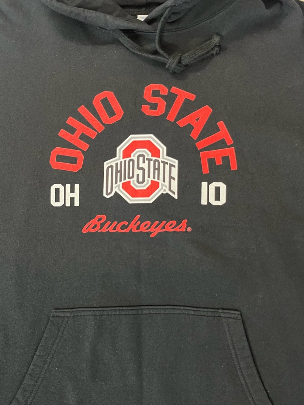 Ohio State Hoodie Adult XL Unisex OH IO Buckeyes Black by Port & Company